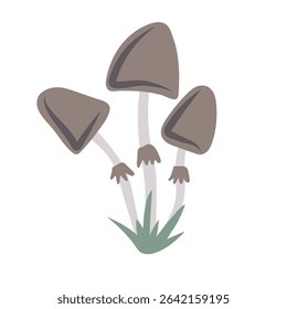 Dangerous forest mushroom. Hand drawn poisonous psychedelic fungus. Vector illustration.