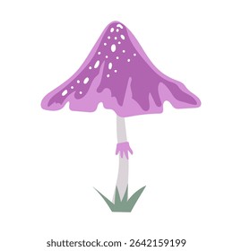 Dangerous forest mushroom. Hand drawn poisonous psychedelic fungus. Vector illustration.