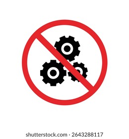 Dangerous gear sign, dangerous machine symbol. Suitable for posters and web icons.	
