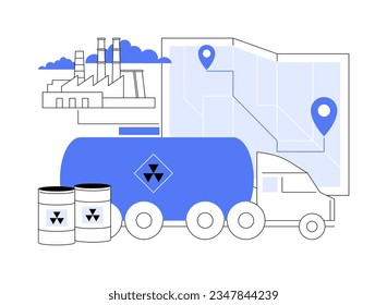 Dangerous Goods abstract concept vector illustration. Dangerous goods delivery service, transportation by road, export business, foreign trade, logistic trucking company abstract metaphor.