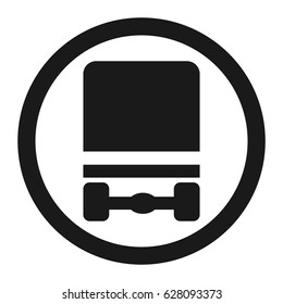 Dangerous Goods Transport prohibition sign line icon, Traffic and road sign, vector graphics, a solid pattern on a white background, eps 10.