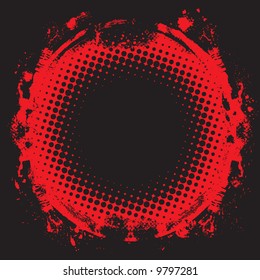 
Dangerous grunge circle frame, icon. Like corona virus symbol.