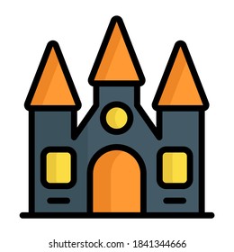dangerous house vector color line icon