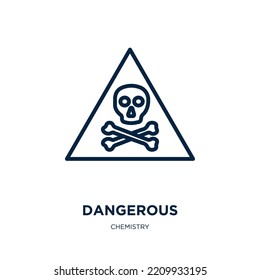 dangerous icon from chemistry collection. Thin linear dangerous, danger, fire outline icon isolated on white background. Line vector dangerous sign, symbol for web and mobile