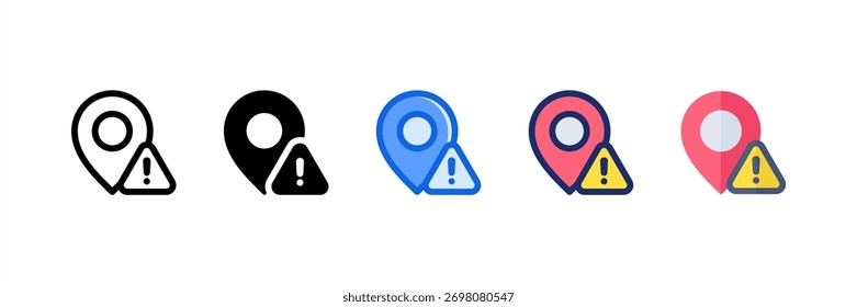 Conjunto de iconos peligrosos colección de estilo múltiple. Ilustración vectorial.