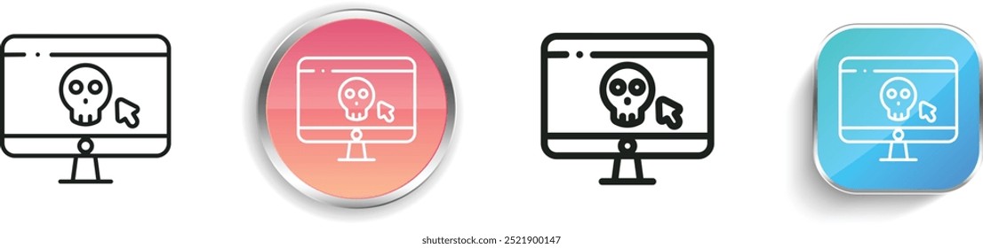 dangerous icon. Thin Linear, Regular and Button Style Design Isolated On White Background