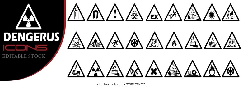 Dangerous icon vector illustration, isolated on a white background drawing of a dangerous icon in vector form vector drawing of a dangerous icon