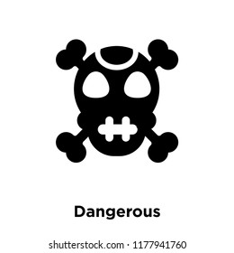 Dangerous icon vector isolated on white background, logo concept of Dangerous sign on transparent background, filled black symbol