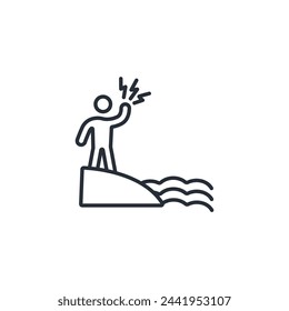 gefährliches Symbol. vector.Editable stroke.linear style-Zeichen für die Verwendung Web-Design, logo.Symbol Illustration.
