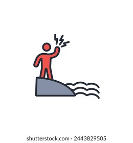 dangerous icon. vector.Editable stroke.linear style sign for use web design,logo.Symbol illustration.