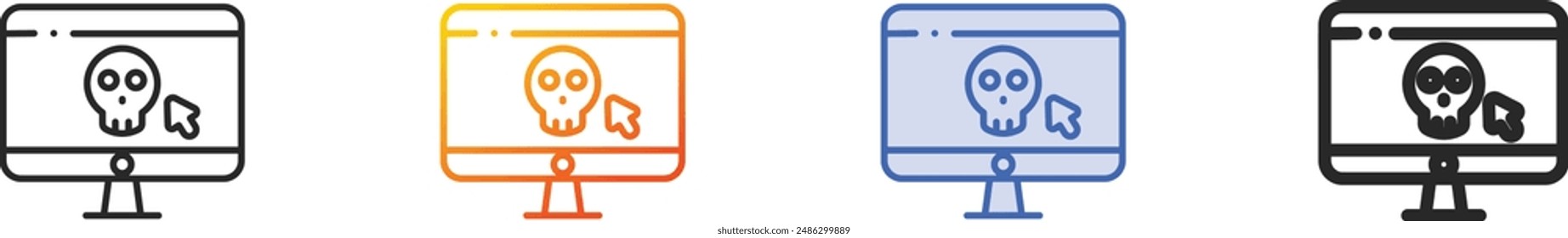 dangerous icon.Thin Linear, Gradient, Blue Stroke and bold Style Design Isolated On White Background