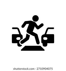 Dangerous Jaywalking Traffic Risk Icon Isolated On White Background