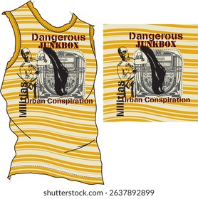Dangerous Junkbox Militias Urban Conspiration Retro T-Shirt Design