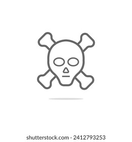 dangerous line icon flat design