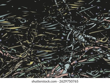 Dangerous linear backdrop with animal motifs in dark tonality for interiors or fabrics. Chaotic grunge texture for covers, dynamic posters, tiles, fashion trends, prints, wallpapers, textiles, etc.