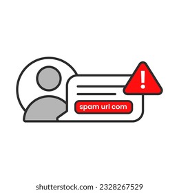 dangerous link, do not tap malicious link message or chat concept illustration flat design vector eps10