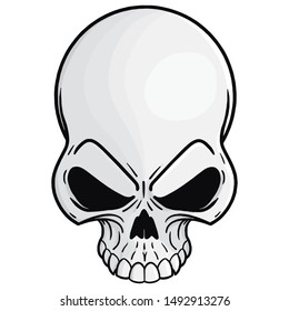 dangerous looking skull vector with big brow for writing or logo layout.