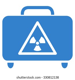 Dangerous Luggage vector icon. Style is flat cobalt symbol, rounded angles, white background.