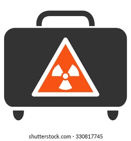 Dangerous Luggage vector icon. Style is flat bicolor orange and gray symbol, rounded angles, white background.