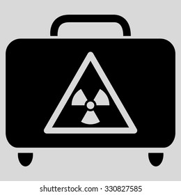 Dangerous Luggage vector icon. Style is flat black symbol, rounded angles, light gray background.