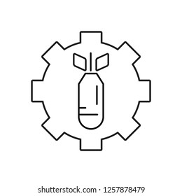 Dangerous mehanism, technology. Vector icon, white background.