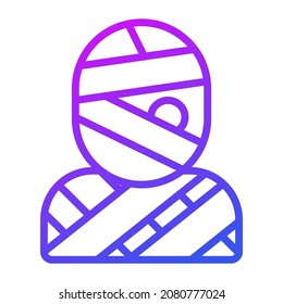 dangerous mummy vector outline icon.