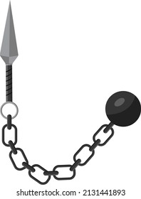 Dangerous ninja weapons, illustration, vector on a white background.