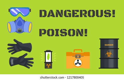 Dangerous poison concept banner. Flat illustration of dangerous poison vector concept banner for web design