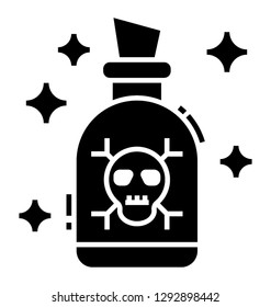 Dangerous poison, magical liquid glyph icon 