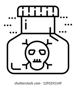 Dangerous potion, healing potion line icon 
