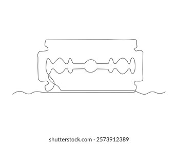 dangerous razor blade, continuous one line art hand drawing sketch