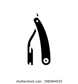 dangerous razor glyph icon vector. dangerous razor sign. isolated contour symbol black illustration