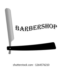 Dangerous razor realistic on white background, barbershop, vector