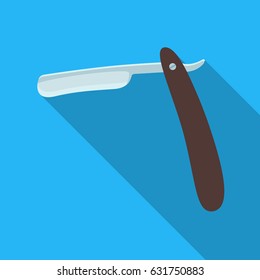 Dangerous razor for shaving.Barbershop single icon in flat style vector symbol stock illustration web.