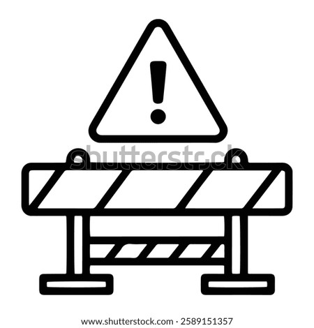 Dangerous Roadblocks Icon Representing Traffic Hazards, Construction, and Warnings