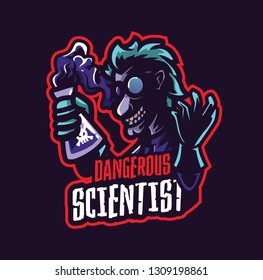 Dangerous Scientist - Mascot & E-sport Logo - All elements on this template are editable with vector software