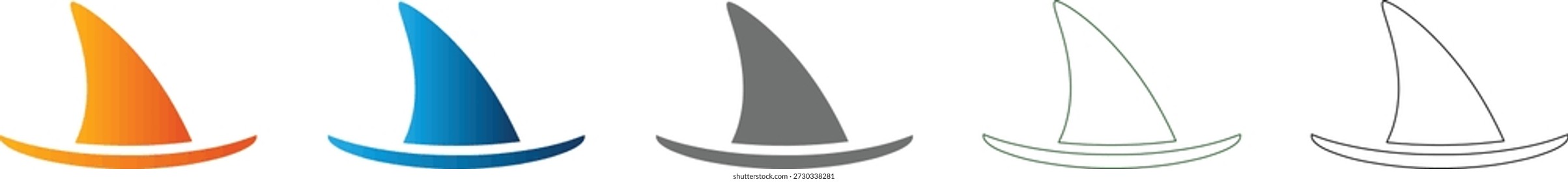 Una aleta de tiburón peligrosa representada como un simple ícono plano negro sólido, Vector aislado dentro de un conjunto de íconos completo, perfecto para varios proyectos de diseño.
