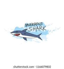 Dangerous shark. Template for banner