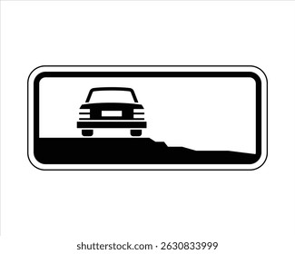Dangerous Shoulder – Risky Exit Due to Road Conditions – High Quality Stock Vectorial Image