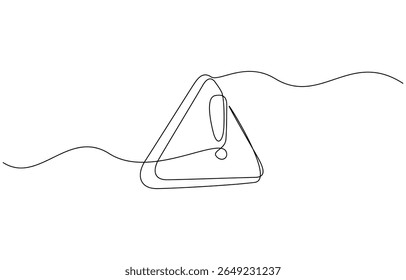 Vetor de desenho contínuo de linha de sinal perigoso. Vetor de sinal perigoso de uma linha, Parar atenção de alerta Ilustração contínua de uma linha. Um sinal de perigo de arte. Ilustração gráfica
