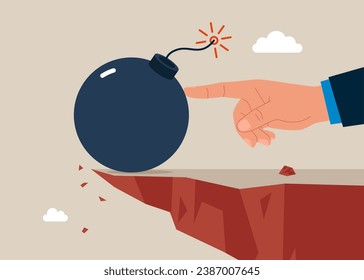 Situación peligrosa. Depresión y ansiedad, reducir la tensión y hacer vida pacífica. Ilustración del vector
