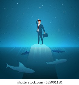 Dangerous situations. Business concept vector illustration. Elements are layered separately in vector file.