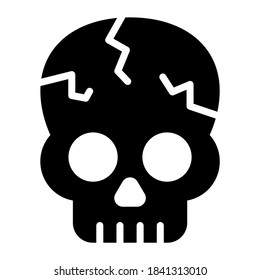 dangerous skull vector glyph icon