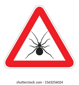 Dangerous spider area warning sign, vector design