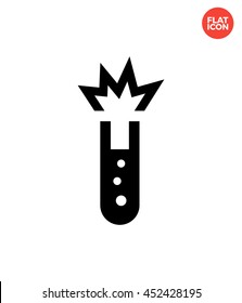 Dangerous substance in flask Icon Flat Style Isolated Vector Illustration
