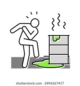 dangerous substance spill man accident color icon vector. dangerous substance spill man accident sign. isolated symbol illustration