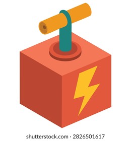 Dangerous TNT detonator box isolated vector illustration warning