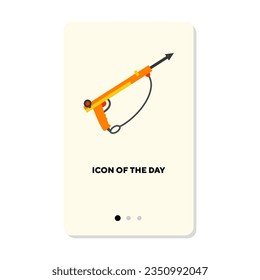 Icono de herramienta plana peligroso. Arpón, pistola de lanza aislada, señal de vector. El concepto de equipo y armas. Elementos de símbolo de ilustración vectorial para diseño web y aplicaciones