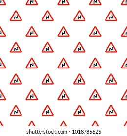 Dangerous turn left pattern seamless in flat style for any design