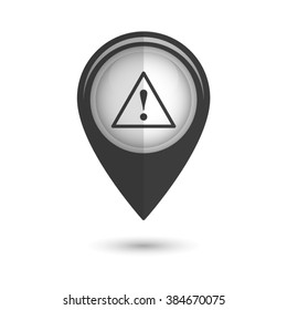dangerous - vector icon;  black map pointer